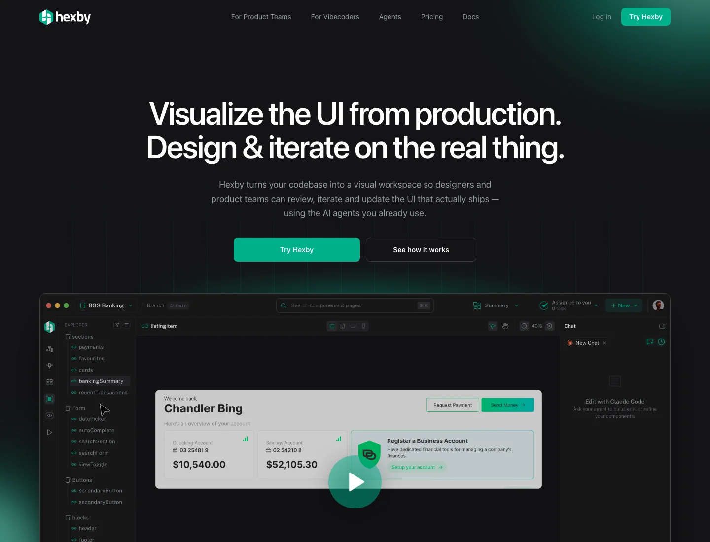 Hexby website homepage